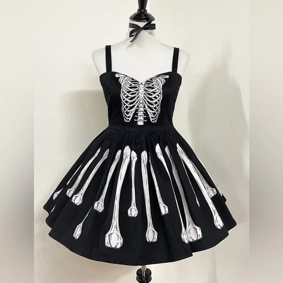 Oblong box skeleton dress Halloween large unique vintage - Picture 3 of 9